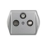 TREND Mechanizm gniazda abonenckiego 2 wyjścia SAT + TV srebrny metalik