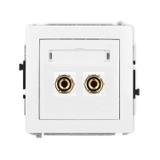 DECO Mechanizm gniazda głośnikowego pojedynczego (typu banan - czerwony i czarny, pozłacany, 4 mm2,