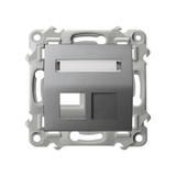 SZAFIR Obudowa gniazda pojedynczego typu Keystone skośna - kolor szary mat