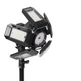 RIGEL LED zestaw: lampa warsztatowa składana 5-skrzydłowa 55W + statyw + adapter