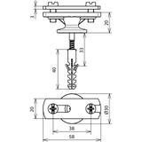 Wspornik do płaskownika 30x3,5 mm, z kołkiem M8x50 mm, ZG