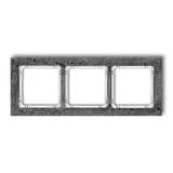 DECO Ramka uniwersalna potrójna - beton (ramka: antracytowa; spód: biały)