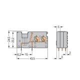 złączka do płytek drukowanych szara raster 5 mm