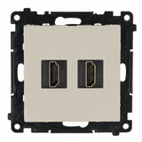 Simon 55 Gniazdo HDMI 2.1 podwójne kaszmirowy TGHDMI221.01/142