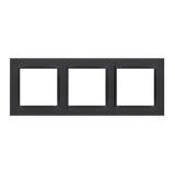 Simon 10 Ramka 3-krotna potrójna poziom i pion czarny mat