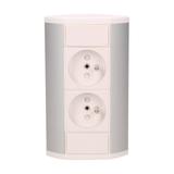 Gniazdo meblowe 2x2P+Z biało-srebrne OR-GM-9005/W-G ORNO