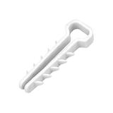 Uchwyt kablowy wbijany, przewód płaski 11x7mm, biały, 20 szt.
