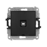 ICON Gniazdo pojedyncze USB A-B 2.0, bez pola opisowego czarny mat 12IGUSBBO-3 KARLIK