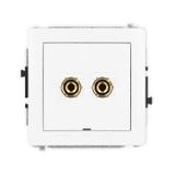 DECO Mechanizm gniazda głośnikowego pojedynczego, bez pola opisowego (typu banan - czerwony i czarny