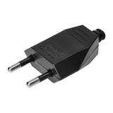 Wtyczka płaska bez uziemienia 2,5A 250V czarny poliwęglan 50 sztuk OR-AE-13241/B/50 ORNO