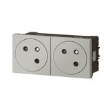 Mosaic Gn 2x2P+Z Podłączenie Przez Zaciski Automatyczne - 4 Mod Aluminium 16A-250V 079272L LEGRAND