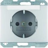 BERKER K.5 Gniazdo SCHUKO pole opisowe aluminium 47387003 HAGER