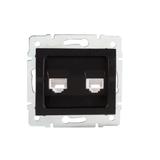 LOGI Gniazdo komputerowe podwójne niezależne (2x RJ45Cat 5e Jack) 021410042 czarny mat 33593 KANLUX