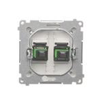 Simon Basic Gniazdo światłowodowe / optyczne podwójne SC/APC biały