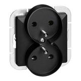 Gniazdo podwójne podtynkowe 2x2P+Z Pearl, 16A, 250V, PT-6 PR, czarny OR-OE-7706/B ORNO