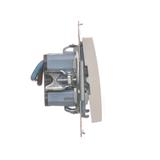 Simon 54 Łącznik dwubiegunowy podwójny 16A z. śrub. kremowy