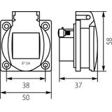 Gniazdo 2P+Z-6A IP54 tablicowe niebieskie VGT 201-06 51.301 OPATÓWEK