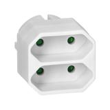 Rozgałęźnik 2x2P euro biały 20 sztuk OR-AE-13277/W/20 ORNO