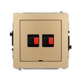 DECO Mechanizm gniazda głośnikowego podwójnego, bez pola opisowego złoty metalik