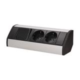 Gniazdo meblowe z wyłącznikiem schuko czarno-srebrne OR-GM-9002/B-G(GS) ORNO