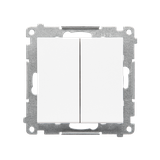 Simon 55 Przycisk zwierny podwójny zwierny bez piktogramu szybkozłączka Biały mat