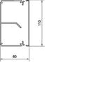 tehalit.LF Kanał elektroinstalacyjny PVC 60x110mm z przegrodą, szary