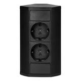 Gniazdo meblowe 2x2P+Z (Schuko), czarne