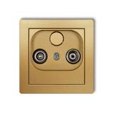 DECO Mechanizm gniazda abonenckiego RTV przelotowego 15dB złoty