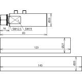 Zestaw montażowy do H VI long 23 mm szary, 1 głowica do płytki łączącej, 2 opaski