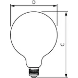 Żarówka LED ściemnialna 5,9W=60W 806lm 2700K barwa ciepła VLE kulka D5,9-60W E27 927 G120 Szkło prze