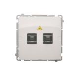 Simon Basic Gniazdo światłowodowe / optyczne podwójne SC/APC biały