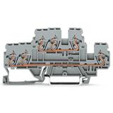 złączka dwupiętrowa N/L 3-przewodowa 2,5 mm2 szara