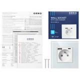 Gniazdo pojedyncze 2P+Z, USB-A + USB-C, PD, max. 20W, biały OR-AE-13308/W ORNO