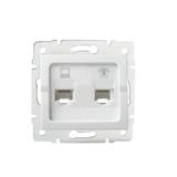 LOGI Gniazdo teleinformatyczne (RJ45 Cat 5e+RJ11) białe 021430002 25112 KANLUX