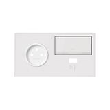 Simon 100 Panel 2-krotny: 1 gniazdo+1 ściemniacz+1 ładowarka USB (lewa strona) biały mat