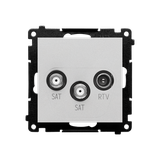 Simon 55 Gniazdo antenowe satelitarne podwójne SAT-SAT-RTV 2x Wejście: 5 MHz÷2,4 GHz Aluminium mat TASK2.01/143 KONTAKT
