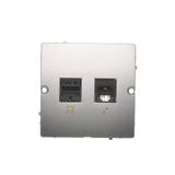 Simon Basic Gniazdo komputerowe RJ45 kat.5e + telefoniczne RJ11 . Montaż gniazda na wkręty do puszki srebrny mat BMF5T.02/43 KONTAKT
