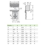 Gniazdo picoMAX raster 3,5mm 2‑biegunowe z płytką uchwytową i suwakiem 2091‑1102/002‑000 /100szt./ WAGO