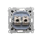 Simon 55 Gniazdo komputerowe podwójne RJ45 kategoria 6 ekranowane z przesłoną przeciwkurzową Czarny