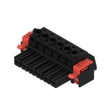 BVZ 7.62HP/06/180SF SN BK BX Wtyk PCB (złącze wiązki), 7.62 mm, Liczba biegunów: 6, Przyłącze z jarzmem /50szt./ 1930200000 WEIDMÜLLER