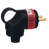 WTYCZKA GUMOWA Z UCHWYTEM 2P+Z - 16 A - IK08 - UNI-SCHUKO - BOCZNE WYJŚCIE PRZEWODU - CZARNA, Legran