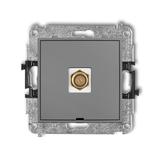 ICON Mechanizm gniazda antenowego pojedynczego typu F (SAT) pozłacany, bez pola opisowego szary mat