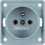 BERKER Integro Flow Gniazdo z uziemieniem szary 961852506 HAGER
