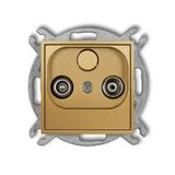 ICON Gniazdo antenowe RTV przelotowe 15dB złoty 29IG15P KARLIK