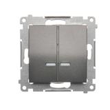 Simon 54 Łącznik świecznikowy z podświetleniem LED i do wersji IP44 16A 250V zaciski śrubowe antracyt *Posiada wkładkę DU1W DW5ABL.01/48 KONTAKT