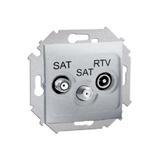 Simon 15 Gniazdo antenowe SAT-SAT-RTV końcowe aluminium (met.) 1591038-026 KONTAKT