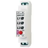 Sygnalizator obecności napięcia z przyciskiem (3 x czerwona LED) SON-3 ZP 002471410 ETI