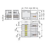 Wtyk MCS-MICRO 8-biegunowy jasnoszary raster 2,5mm /50szt./ 733-208/033-000 WAGO