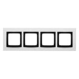 Simon 54 NATURE WMDZ-0140xS-082 Ramka 4-krotna Nature-Metal, INOX NERO, IP20/IP44. (IP44-należy zast DRN4/82 KONTAKT
