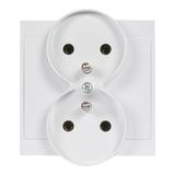 Gniazdo podwójne podtynkowe 2x2P+Z Luna, 16A, 250V, PT-6LR, biały